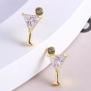 Gold unique Cup Stud Earrings Cute goblet Shapes kate ks spade women jewelry NWT